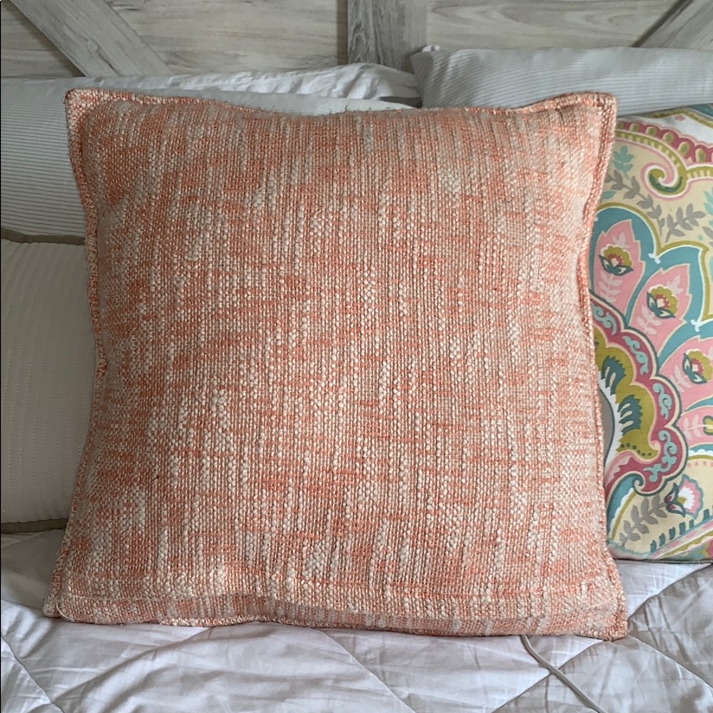 Peach/coral colored throw pillow - Picture 2 of 3